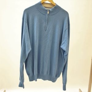 Peter Millar blue cotton/cashmere blend  half zip